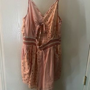 American Eagle Outfitters Peach Cut Out Romper in M Tall